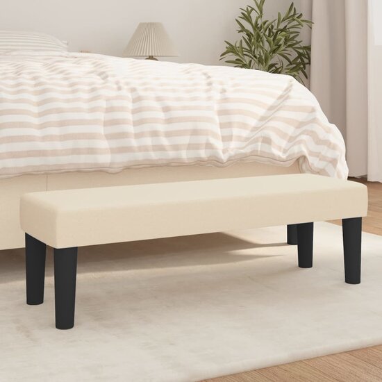 Bankje Stof Kleurig 100 x 30 x 30 cm Cr&egrave;me