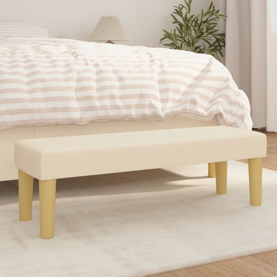 Bankje Stof Kleurig 100 x 30 x 30 cm Cr&egrave;me