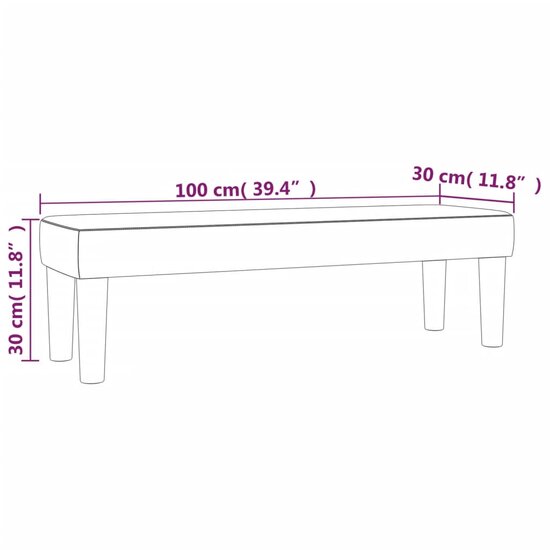 Bankje 100x30x30 cm fluweel donkerblauw