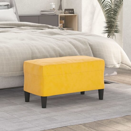 Bankje Fluweel 70 x 35 x 41 cm Geel