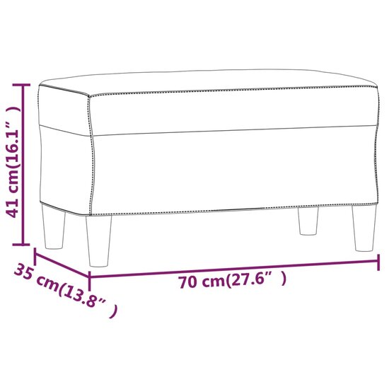 Bankje Fluweel 70 x 35 x 41 cm Geel