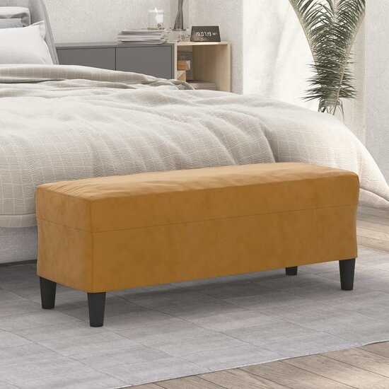 Bankje Fluweel 100 x 35 x 41 cm Bruin