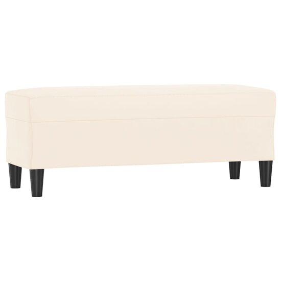 Bankje Fluweel Kleurig 100 x 35 x 41 cm Cr&egrave;me