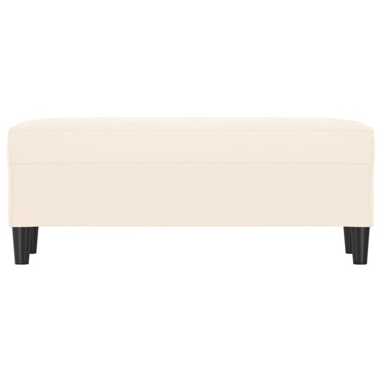 Bankje Fluweel Kleurig 100 x 35 x 41 cm Cr&egrave;me