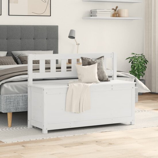 Bankje 110X41X76,5 Cm Massief Grenenhout 110 x 41 x 76.5 cm Wit