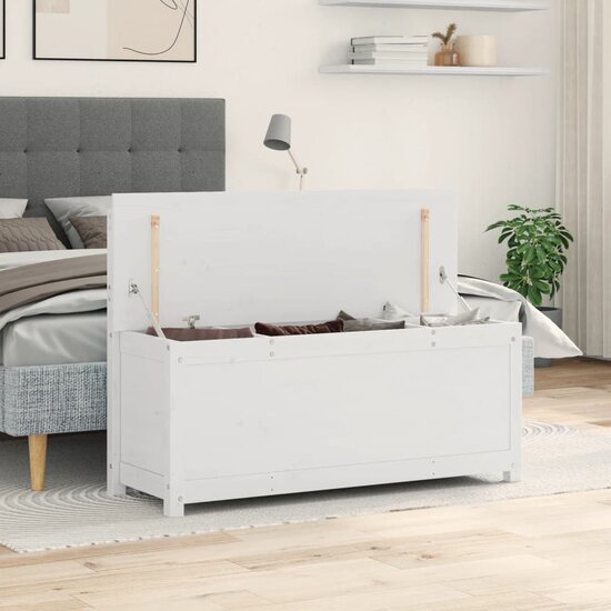 Bankje 110X41X76,5 Cm Massief Grenenhout 110 x 41 x 76.5 cm Wit