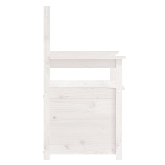 Bankje 112,5X51,5X96,5 Cm Massief Grenenhout Wit