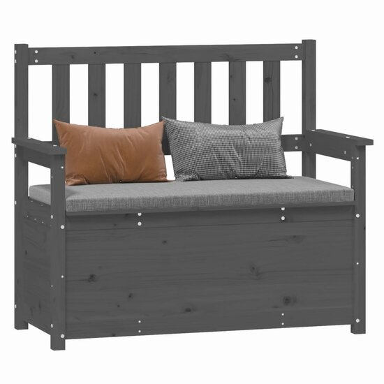 Bankje 112,5X51,5X96,5 Cm Massief Grenenhout Grijs