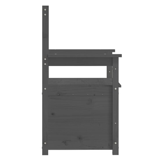 Bankje 112,5X51,5X96,5 Cm Massief Grenenhout Grijs
