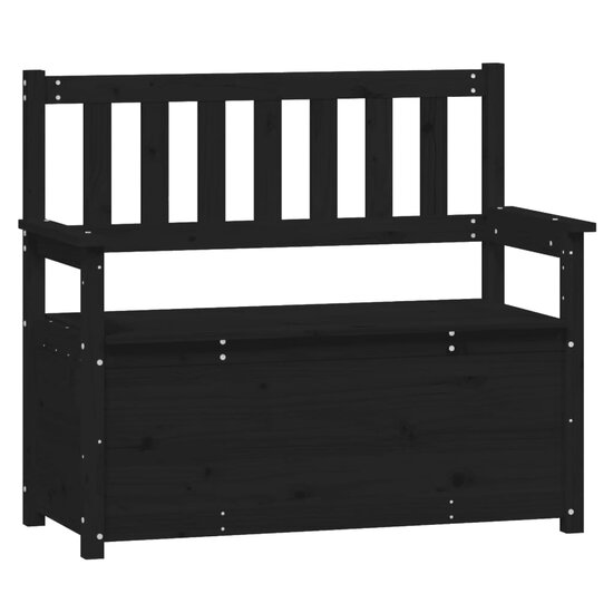 Bankje 112,5X51,5X96,5 Cm Massief Grenenhout Zwart