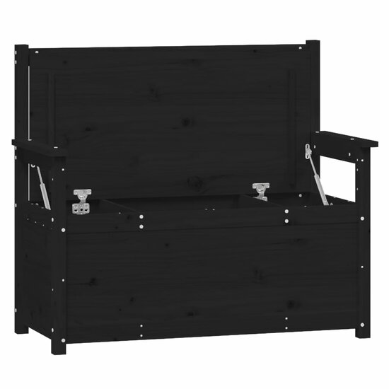 Bankje 112,5X51,5X96,5 Cm Massief Grenenhout Zwart