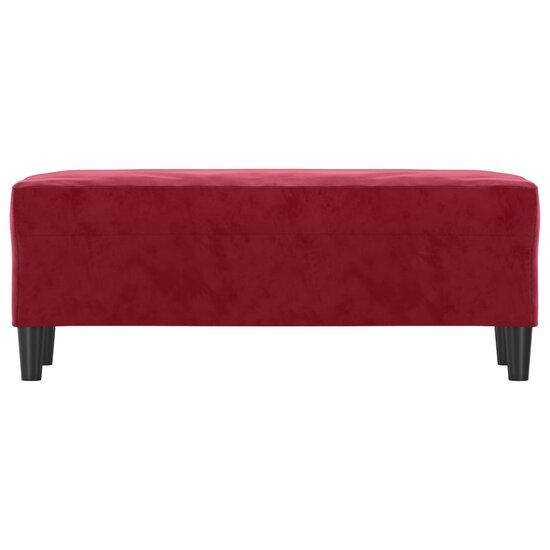 Bankje 100x35x41 cm fluweel wijnrood