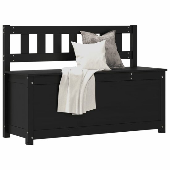 Bankje 110x41x76,5 cm massief grenenhout zwart