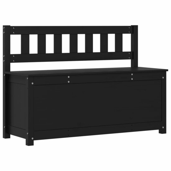 Bankje 110x41x76,5 cm massief grenenhout zwart