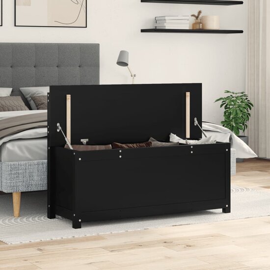 Bankje 110x41x76,5 cm massief grenenhout zwart