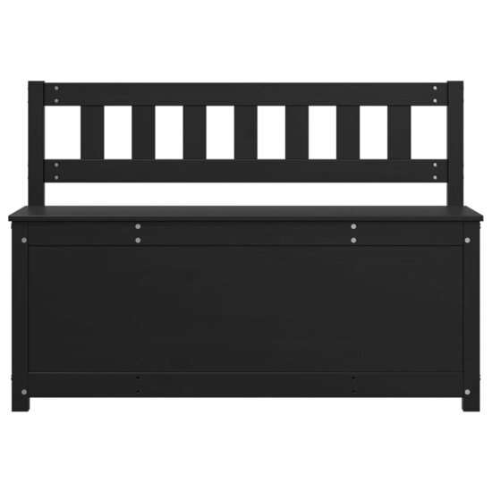 Bankje 110x41x76,5 cm massief grenenhout zwart