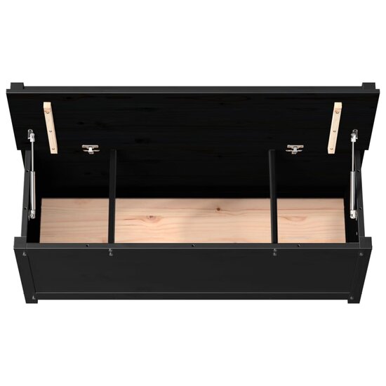 Bankje 110x41x76,5 cm massief grenenhout zwart