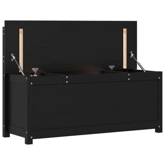 Bankje 110x41x76,5 cm massief grenenhout zwart