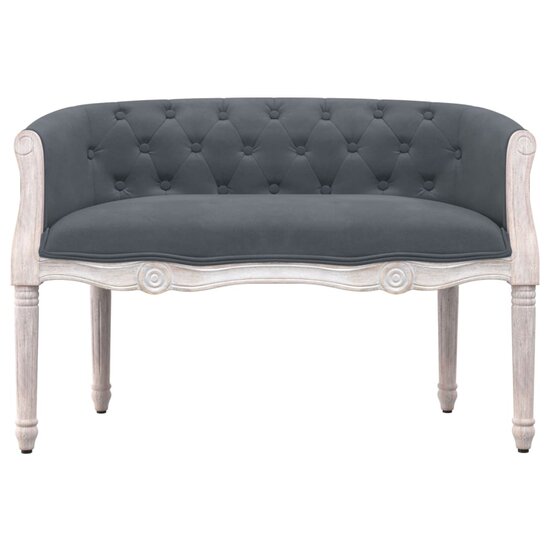 Bankje 98x56x69 cm fluweel donkergrijs