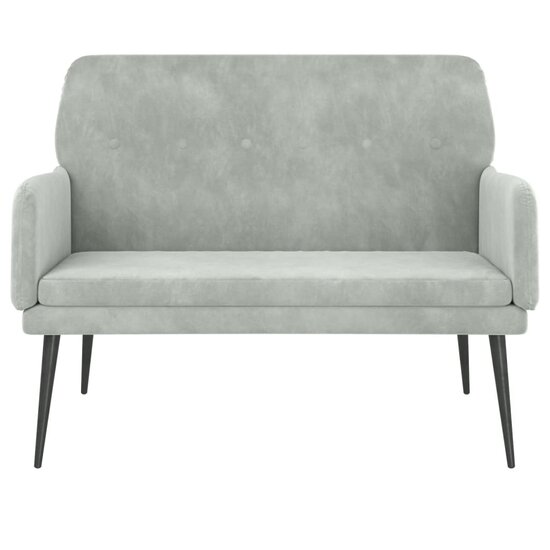 Bankje 108x79x79 cm fluweel lichtgrijs