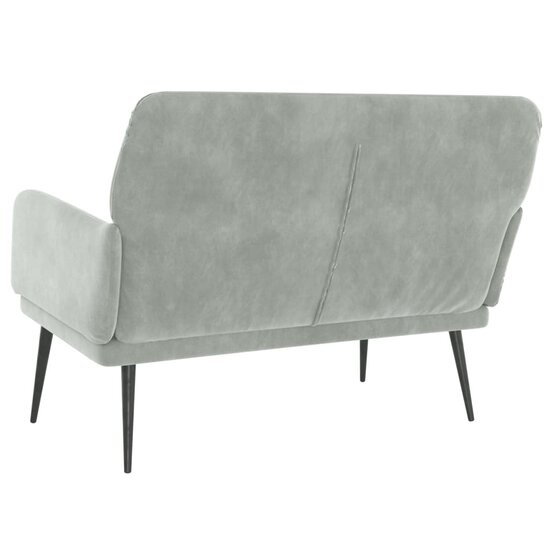 Bankje 108x79x79 cm fluweel lichtgrijs