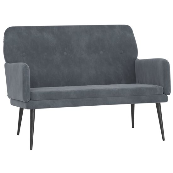 Bankje 108x79x79 cm fluweel donkergrijs