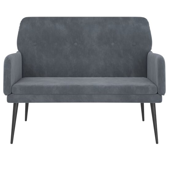 Bankje 108x79x79 cm fluweel donkergrijs
