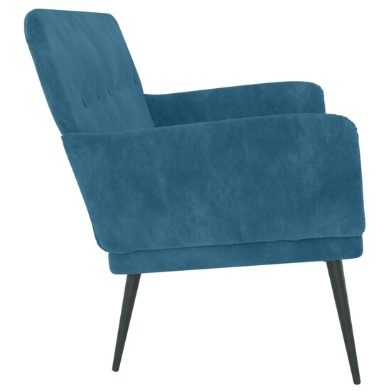 Bankje 108x79x79 cm fluweel blauw