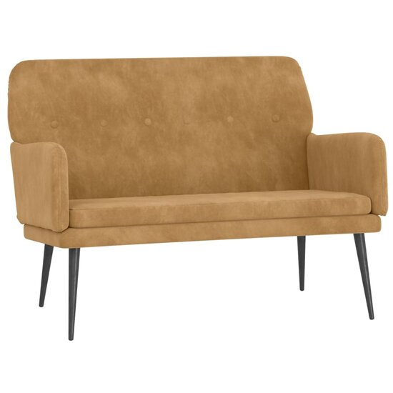 Bankje 108x79x79 cm fluweel bruin