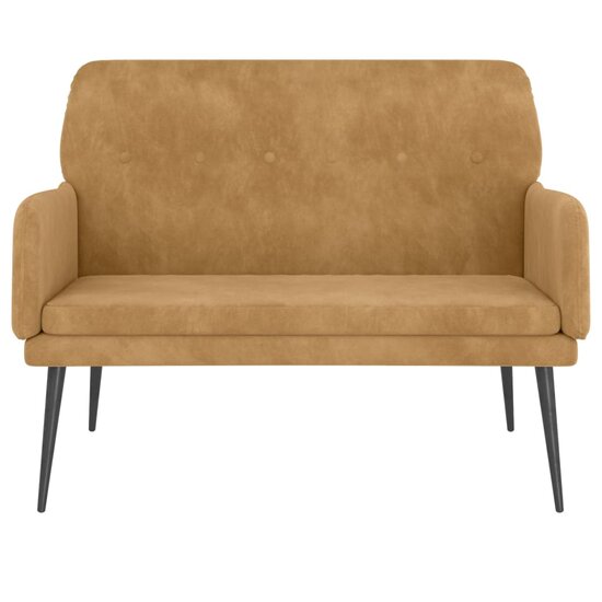 Bankje 108x79x79 cm fluweel bruin