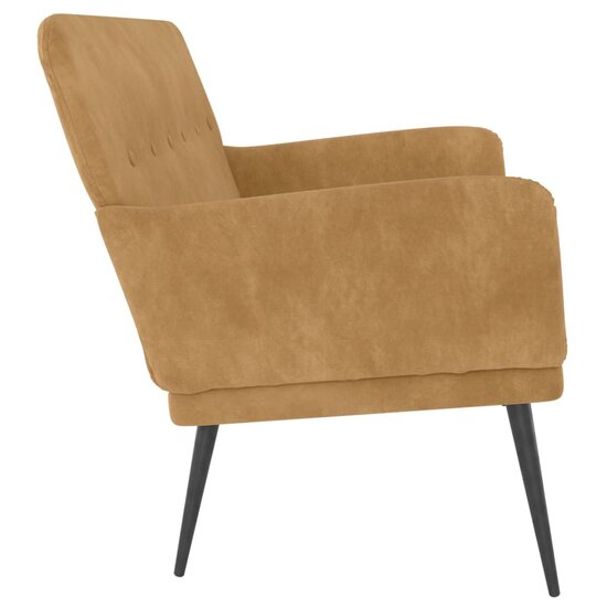 Bankje 108x79x79 cm fluweel bruin