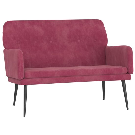 Bankje 108X79X79 Cm Fluweel Wijnrood