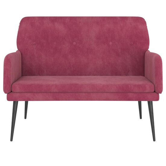 Bankje 108X79X79 Cm Fluweel Wijnrood