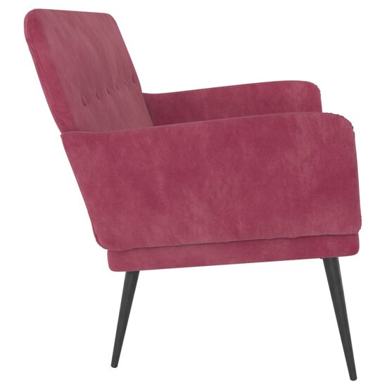 Bankje 108X79X79 Cm Fluweel Wijnrood