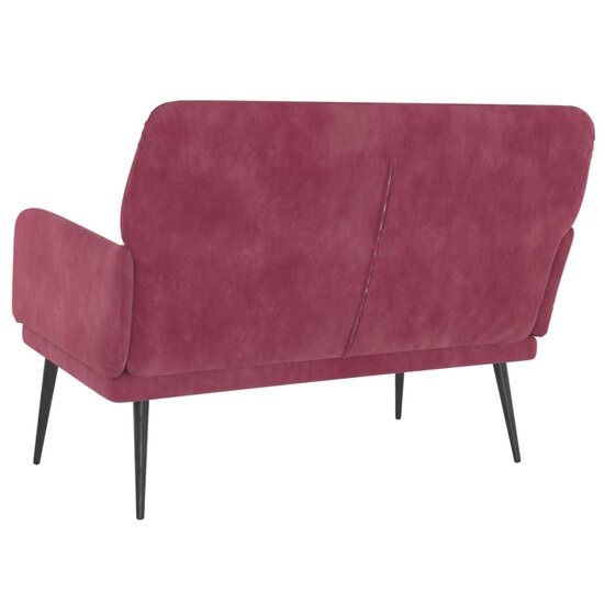 Bankje 108X79X79 Cm Fluweel Wijnrood