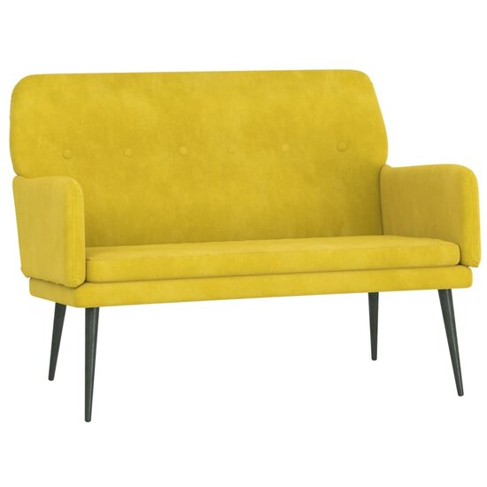 Bankje 108x79x79 cm fluweel geel