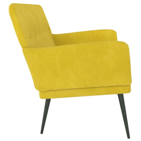 Bankje 108x79x79 cm fluweel geel