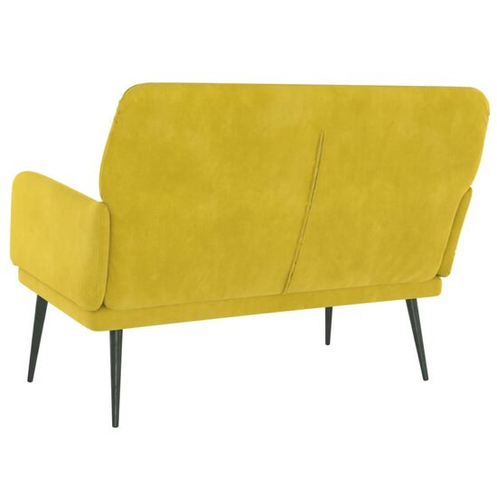 Bankje 108x79x79 cm fluweel geel