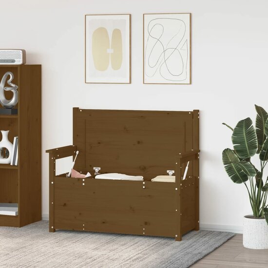 Bankje 112,5X51,5X96,5 Cm Massief Grenenhout Honingbruin