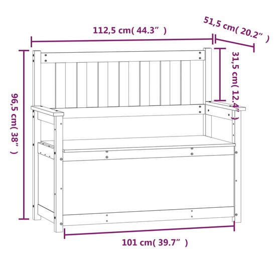 Bankje 112,5X51,5X96,5 Cm Massief Grenenhout Honingbruin