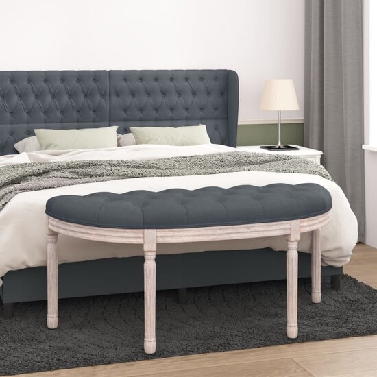 Bankje 110,5X45X49 Cm Fluweel 110.5 x 45 x 49 cm Donkergrijs