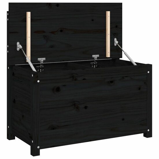 Bankje 80x41x77 cm massief grenenhout zwart