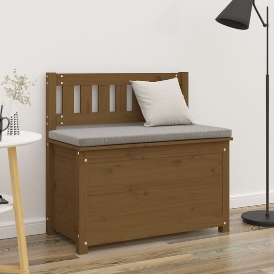 Bankje 80x41x77 cm massief grenenhout honingbruin