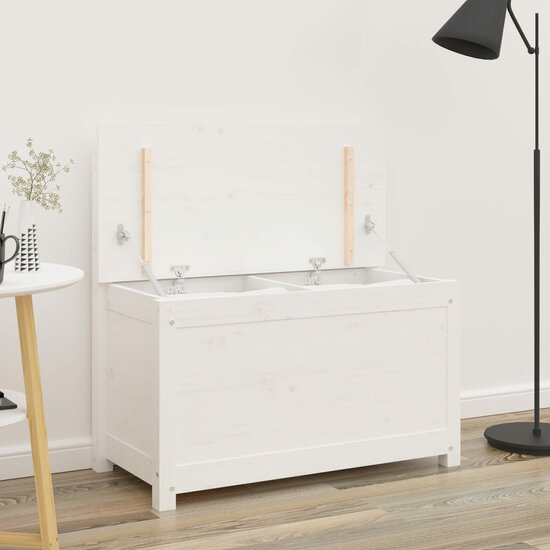 Bankje 80x41x77 cm massief grenenhout wit