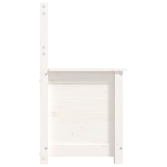 Bankje 80x41x77 cm massief grenenhout wit