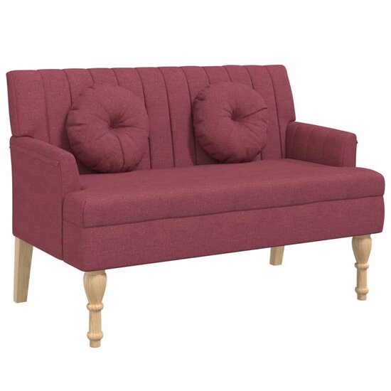 Bankje Met Kussens 113X64,5X75,5 Cm Stof Wijnrood