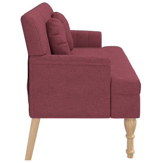 Bankje Met Kussens 113X64,5X75,5 Cm Stof Wijnrood