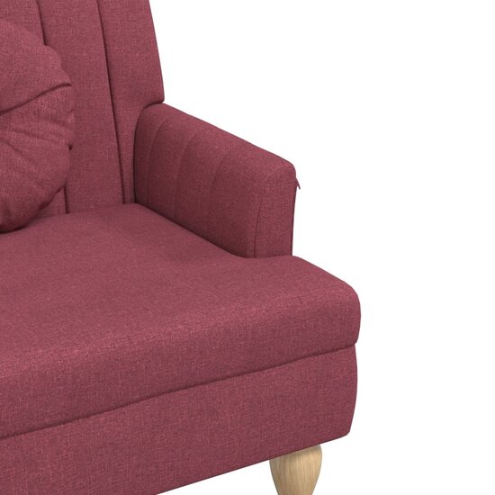 Bankje Met Kussens 113X64,5X75,5 Cm Stof Wijnrood