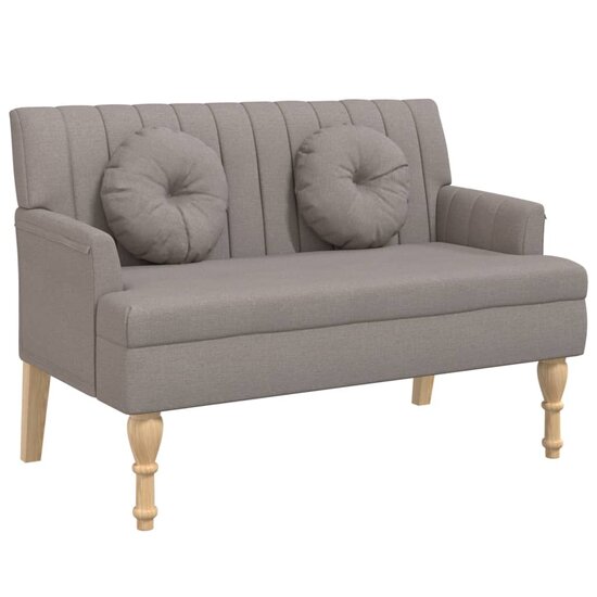 Bankje Met Kussens 113X64,5X75,5 Cm Stof Taupe