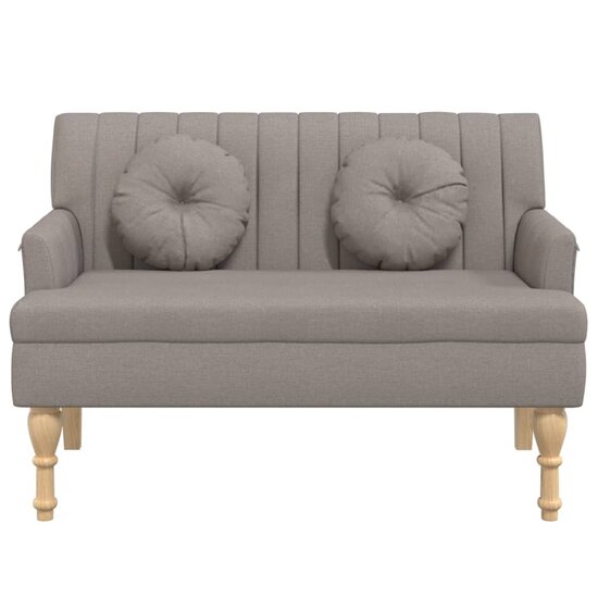 Bankje Met Kussens 113X64,5X75,5 Cm Stof Taupe